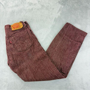 Levi's 501 Men's Sz 31x30 White Oak Cone Denim Made in Mexico Selvedge Burgundy
